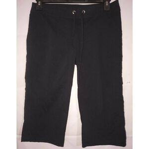 Prana Women’s Breathe Capri Pants Size Medium Black Pockets Drawstrings